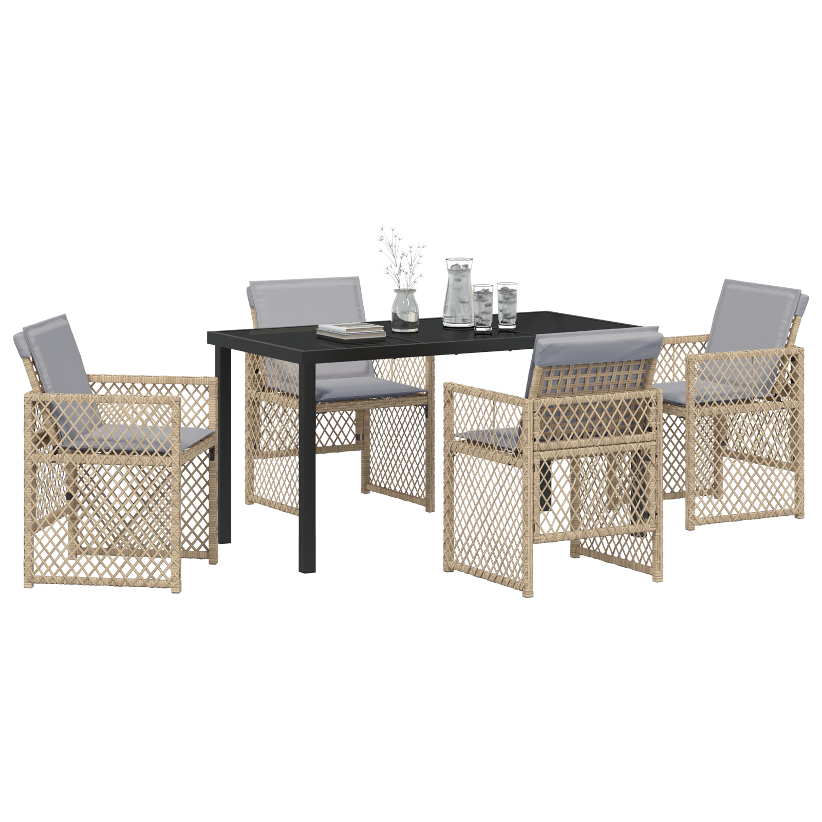 Hage Spisegruppe 5 pcs Beige polyrotting