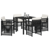 Hage Spisegruppe 5 pcs Svart Poly rattan