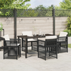 Hage Spisegruppe 5 pcs Svart Poly rattan