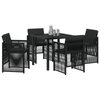 Hage Spisegruppe 5 pcs Svart Poly rattan