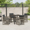 Hage Spisegruppe 5 pcs Grå Poly rattan
