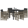 Hage Spisegruppe 5 pcs Grå Poly rattan