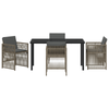 Hage Spisegruppe 5 pcs Grå Poly rattan