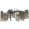Hage Spisegruppe 5 pcs Grå Poly rattan