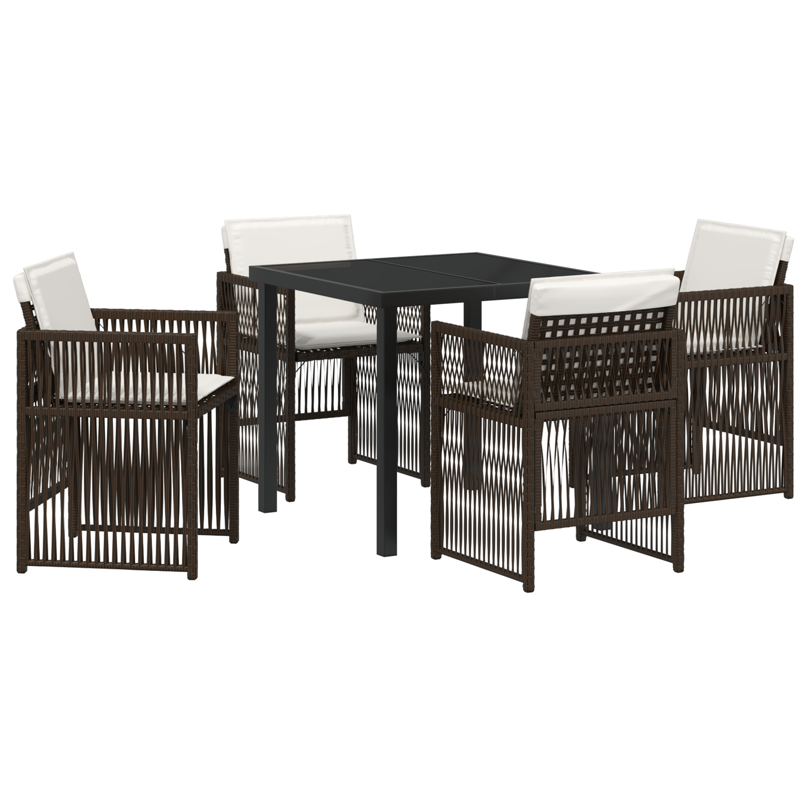 Hage Spisegruppe 5 pcs Brun Poly rattan