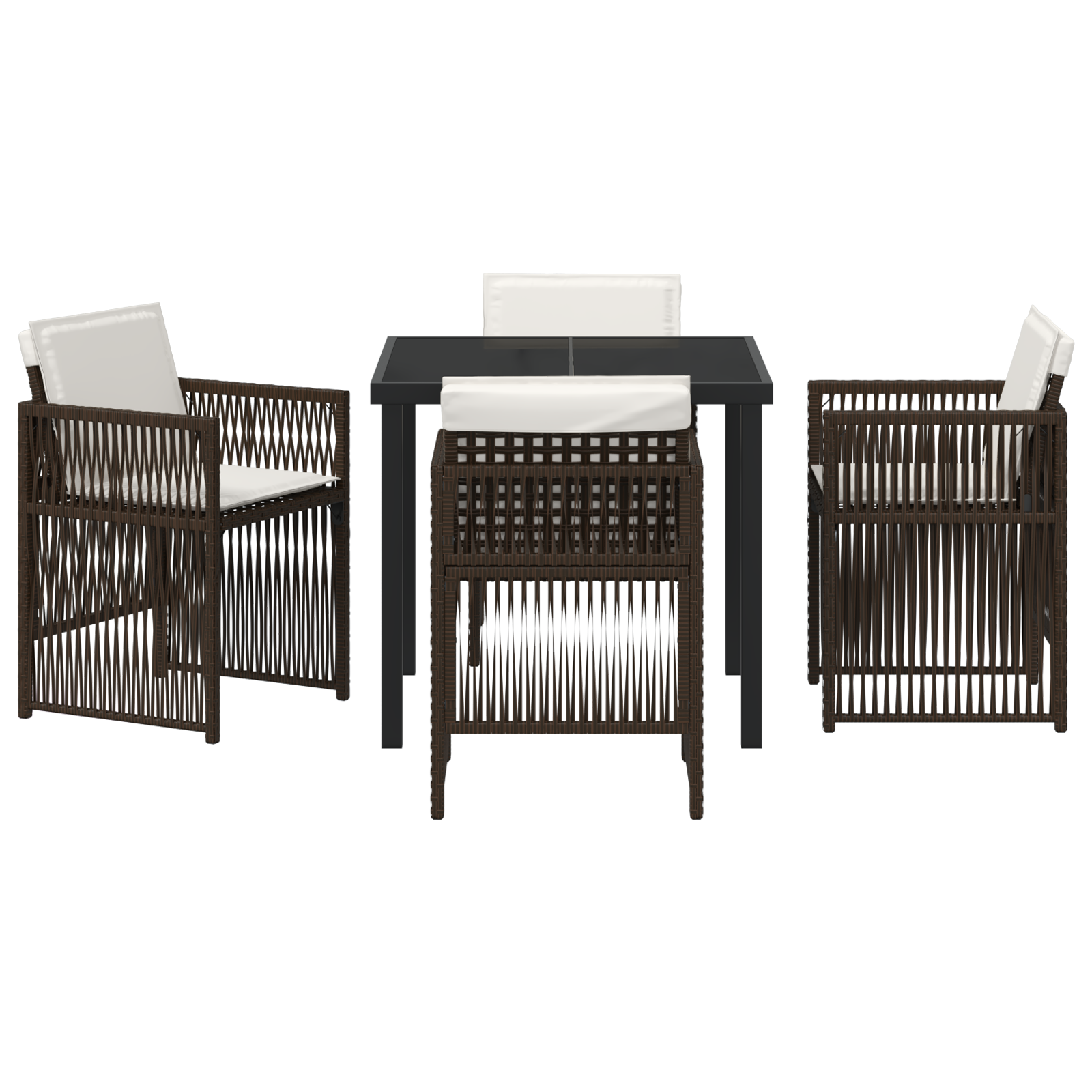 Hage Spisegruppe 5 pcs Brun Poly rattan