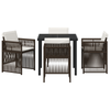 Hage Spisegruppe 5 pcs Brun Poly rattan