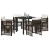 Hage Spisegruppe 5 pcs Brun Poly rattan