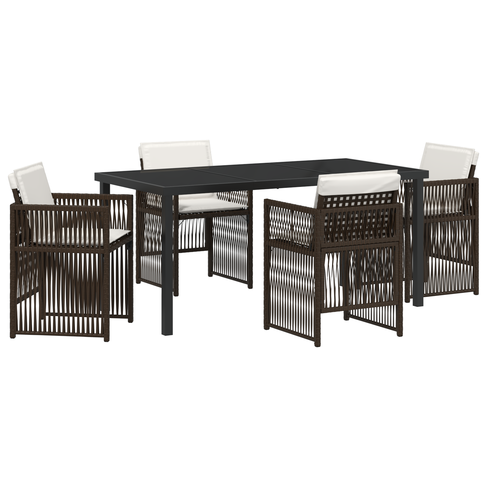 Hage Spisegruppe 5 pcs Brun Poly rattan