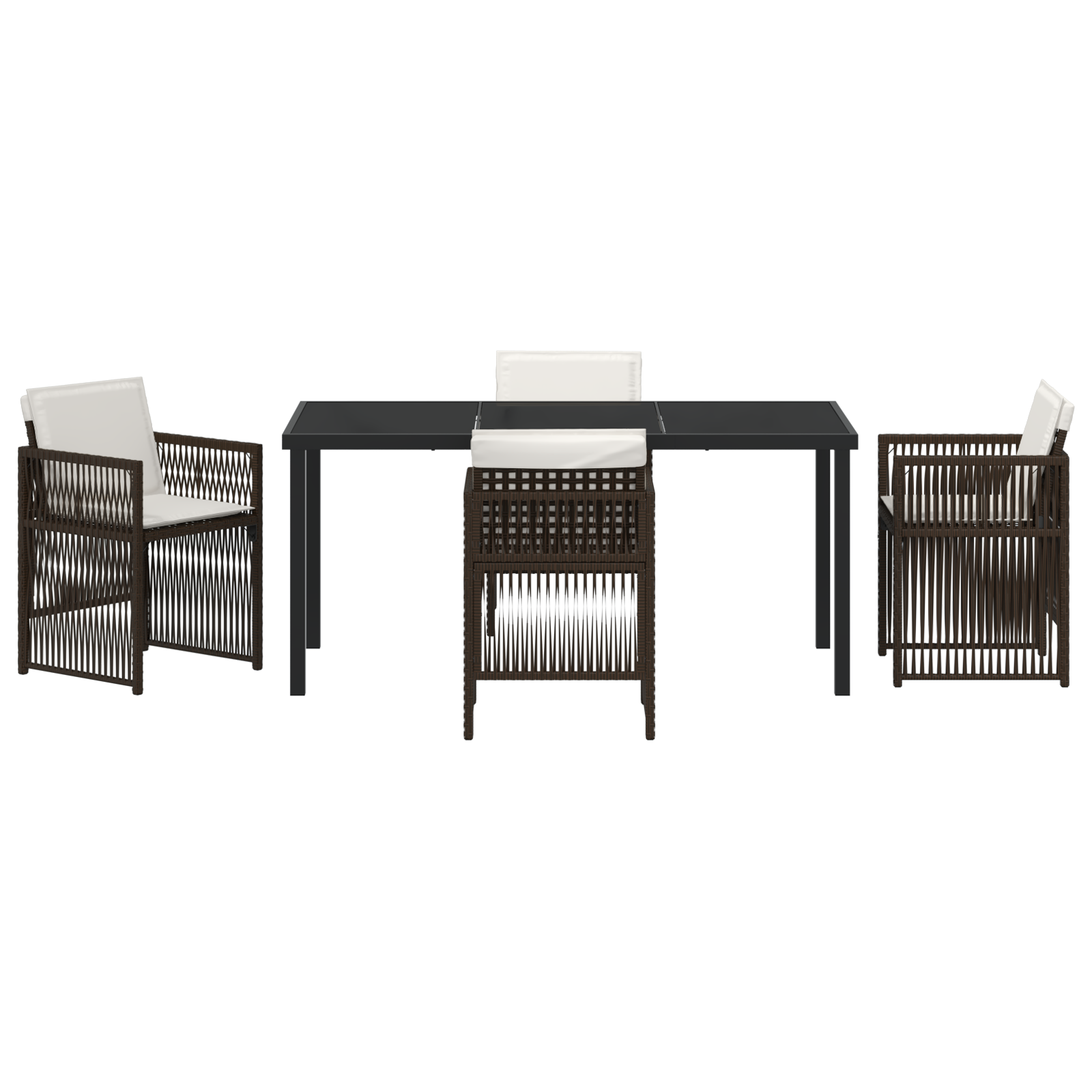 Hage Spisegruppe 5 pcs Brun Poly rattan
