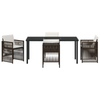 Hage Spisegruppe 5 pcs Brun Poly rattan