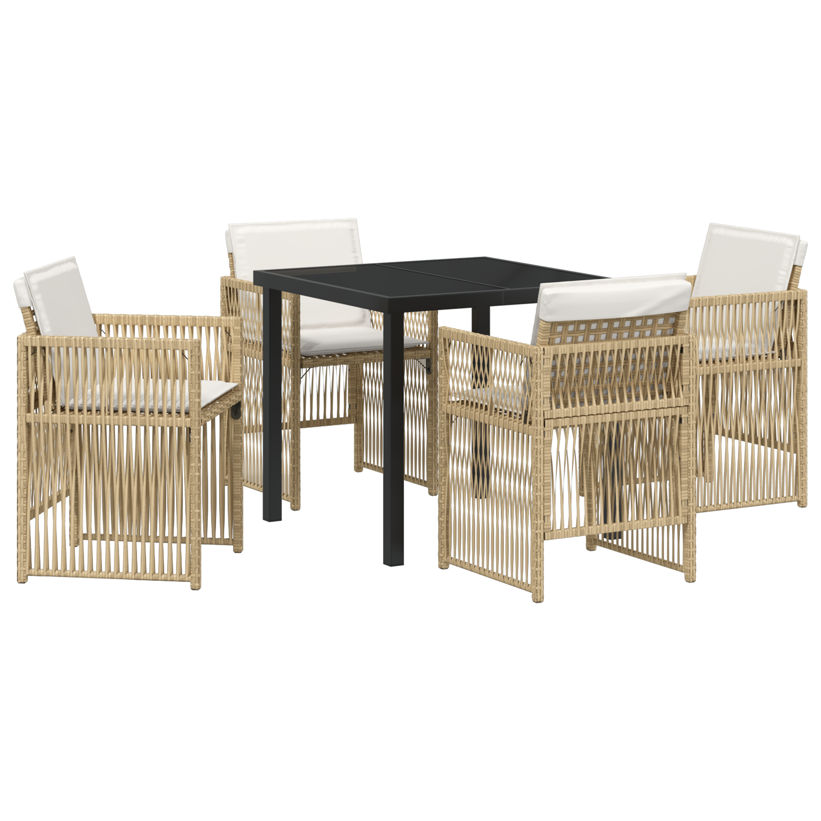 Hage Spisegruppe 5 pcs Beige Poly rattan