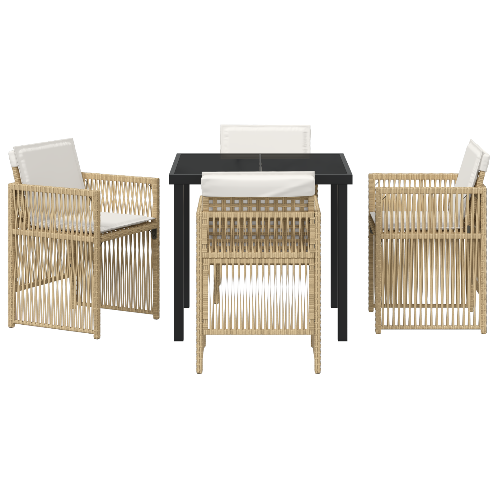 Hage Spisegruppe 5 pcs Beige Poly rattan