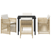 Hage Spisegruppe 5 pcs Beige Poly rattan