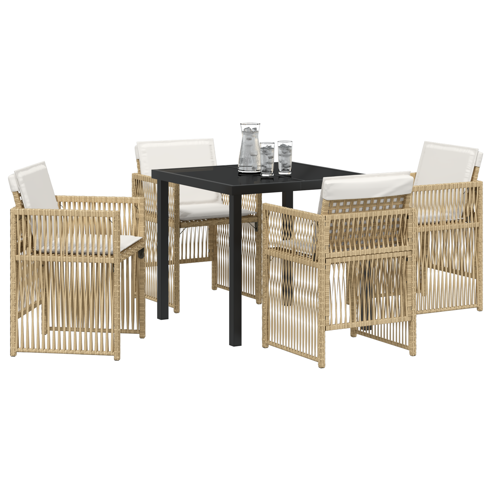 Hage Spisegruppe 5 pcs Beige Poly rattan