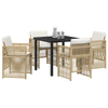 Hage Spisegruppe 5 pcs Beige Poly rattan