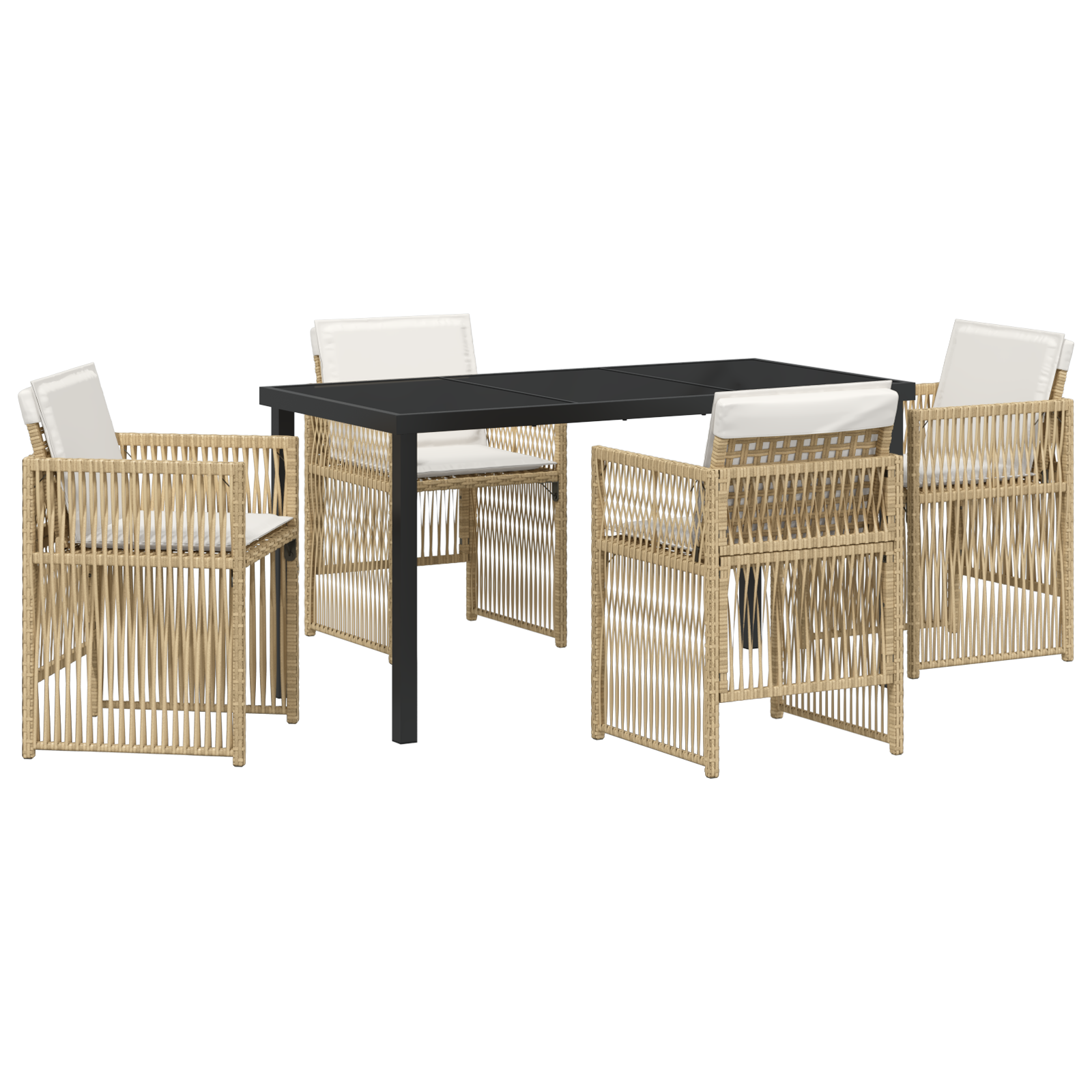 Hage Spisegruppe 5 pcs Beige Poly rattan