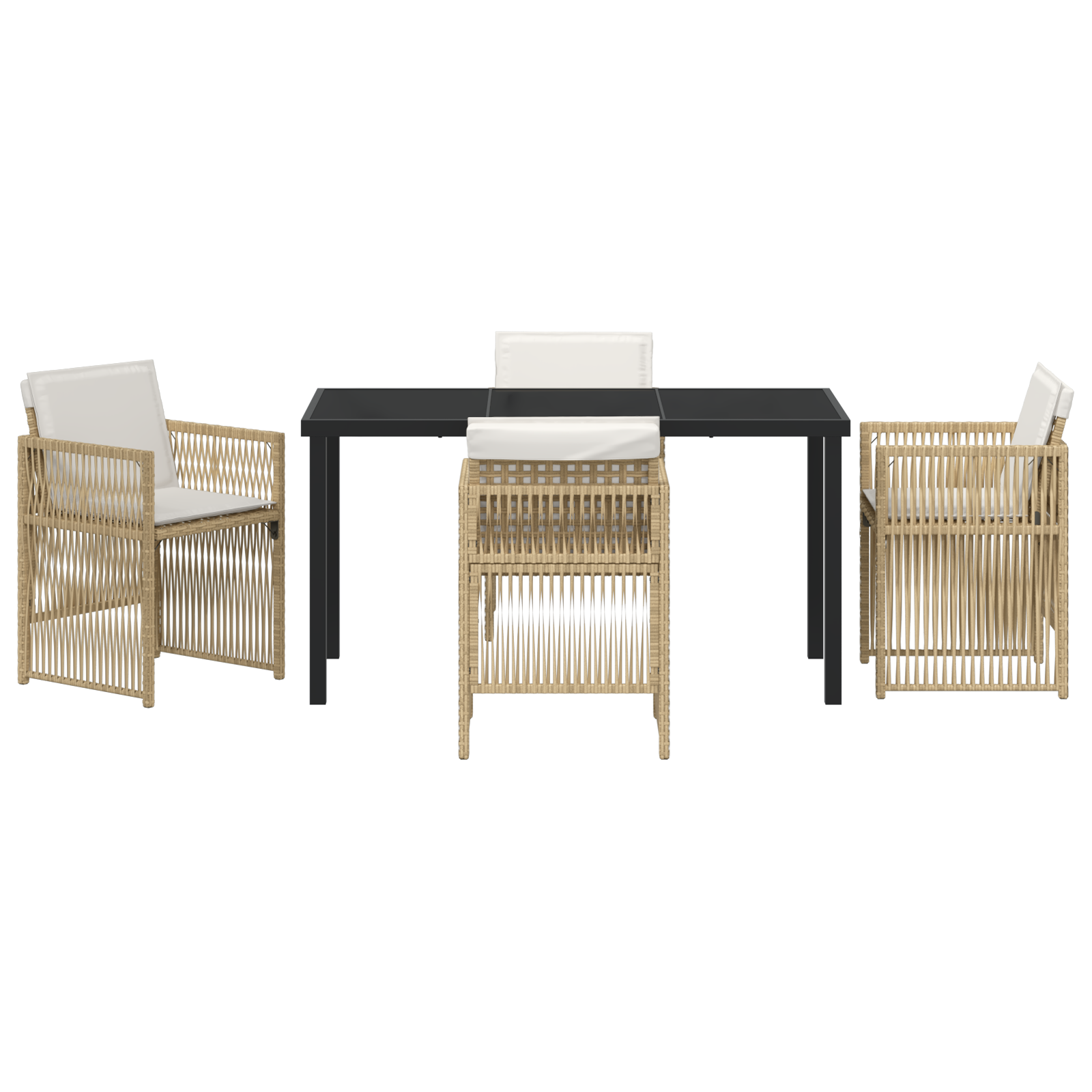 Hage Spisegruppe 5 pcs Beige Poly rattan