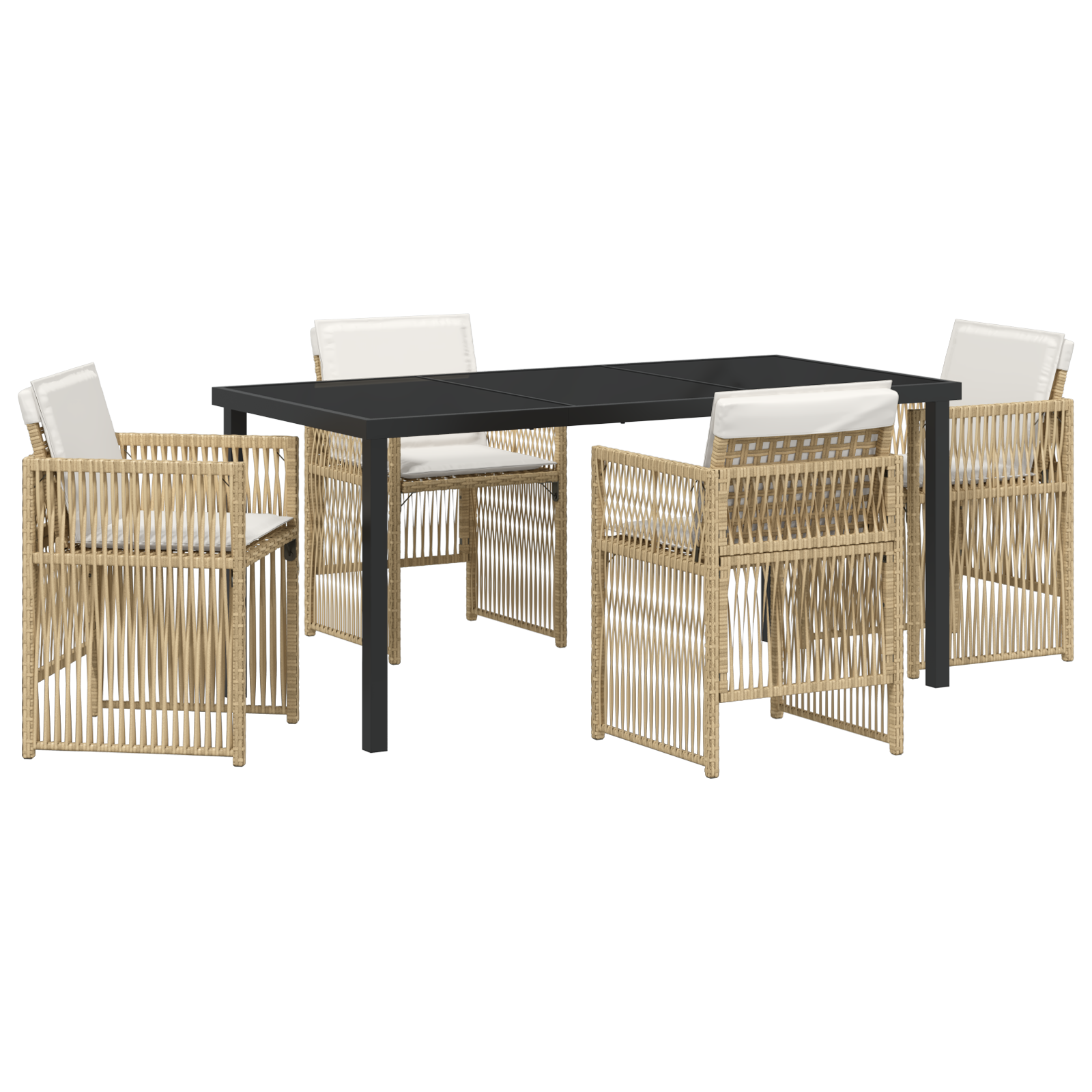 Hage Spisegruppe 5 pcs Beige Poly rattan