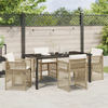 Hage Spisegruppe 5 pcs Beige Poly rattan