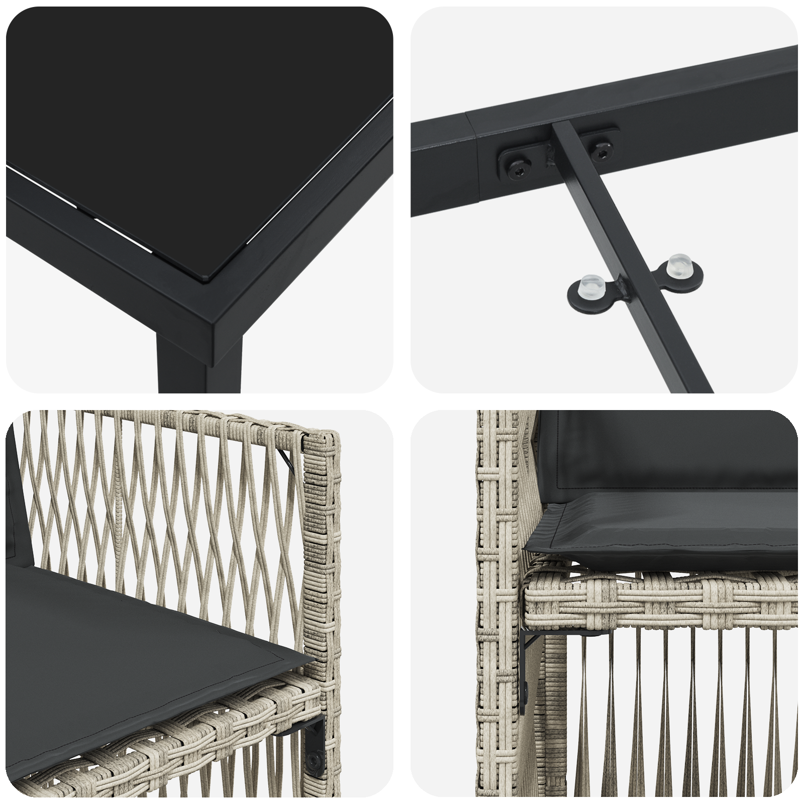 Hage Spisegruppe 5 pcs Lysegrå Poly rattan