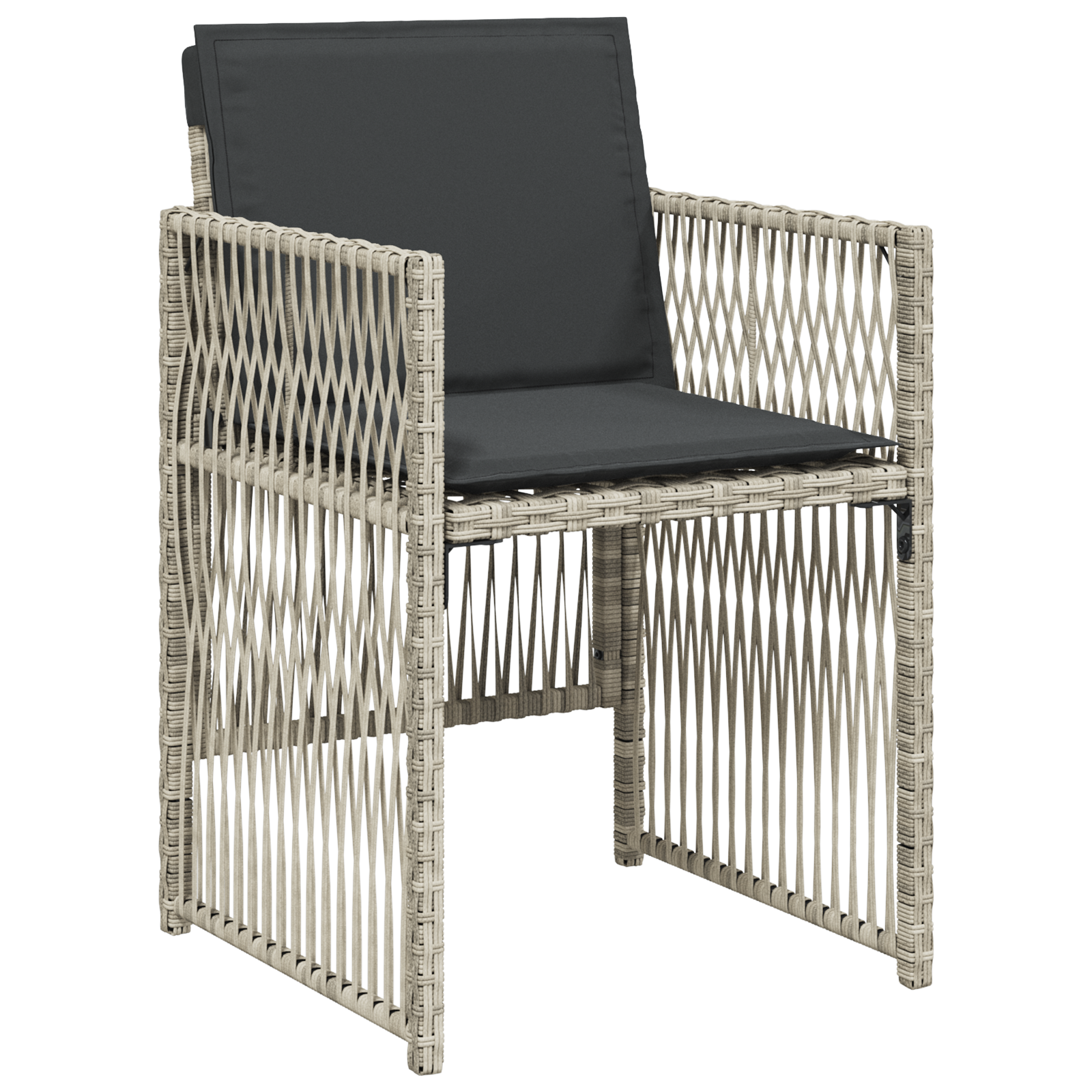Hage Spisegruppe 5 pcs Lysegrå Poly rattan