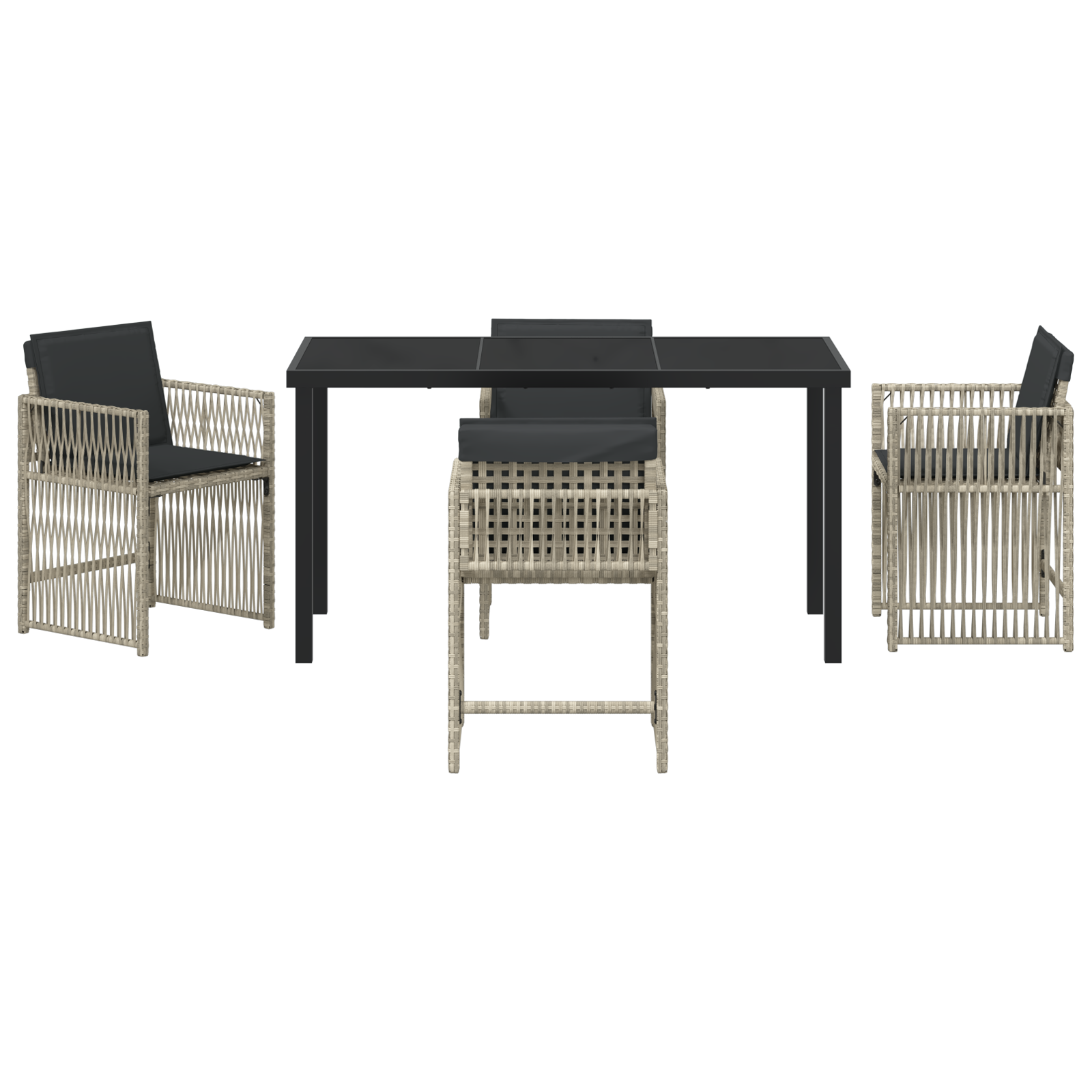 Hage Spisegruppe 5 pcs Lysegrå Poly rattan