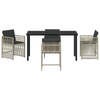 Hage Spisegruppe 5 pcs Lysegrå Poly rattan