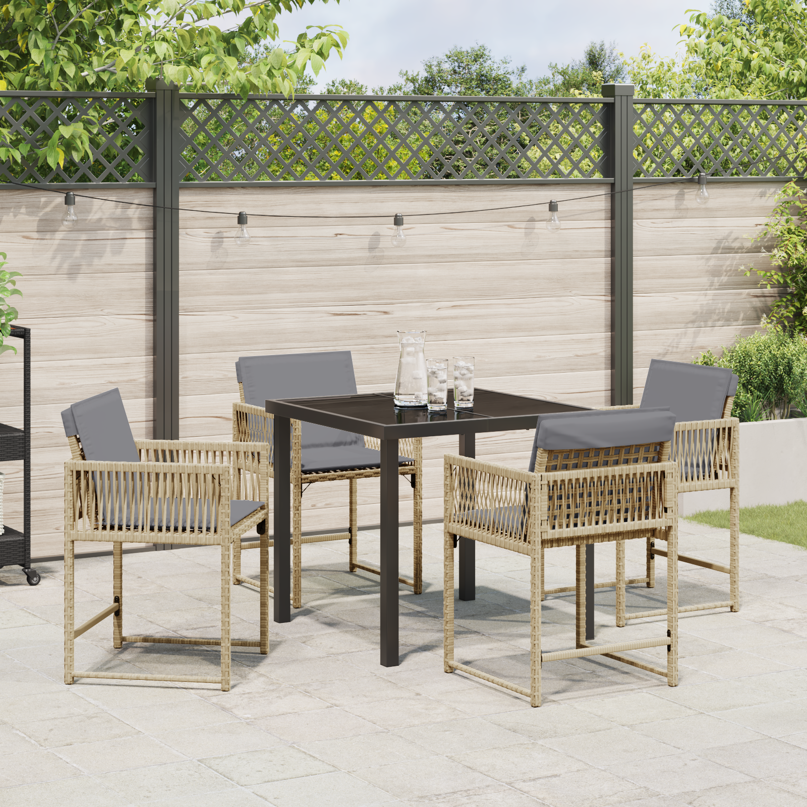 Hage Spisegruppe 5 pcs Beige polyrotting