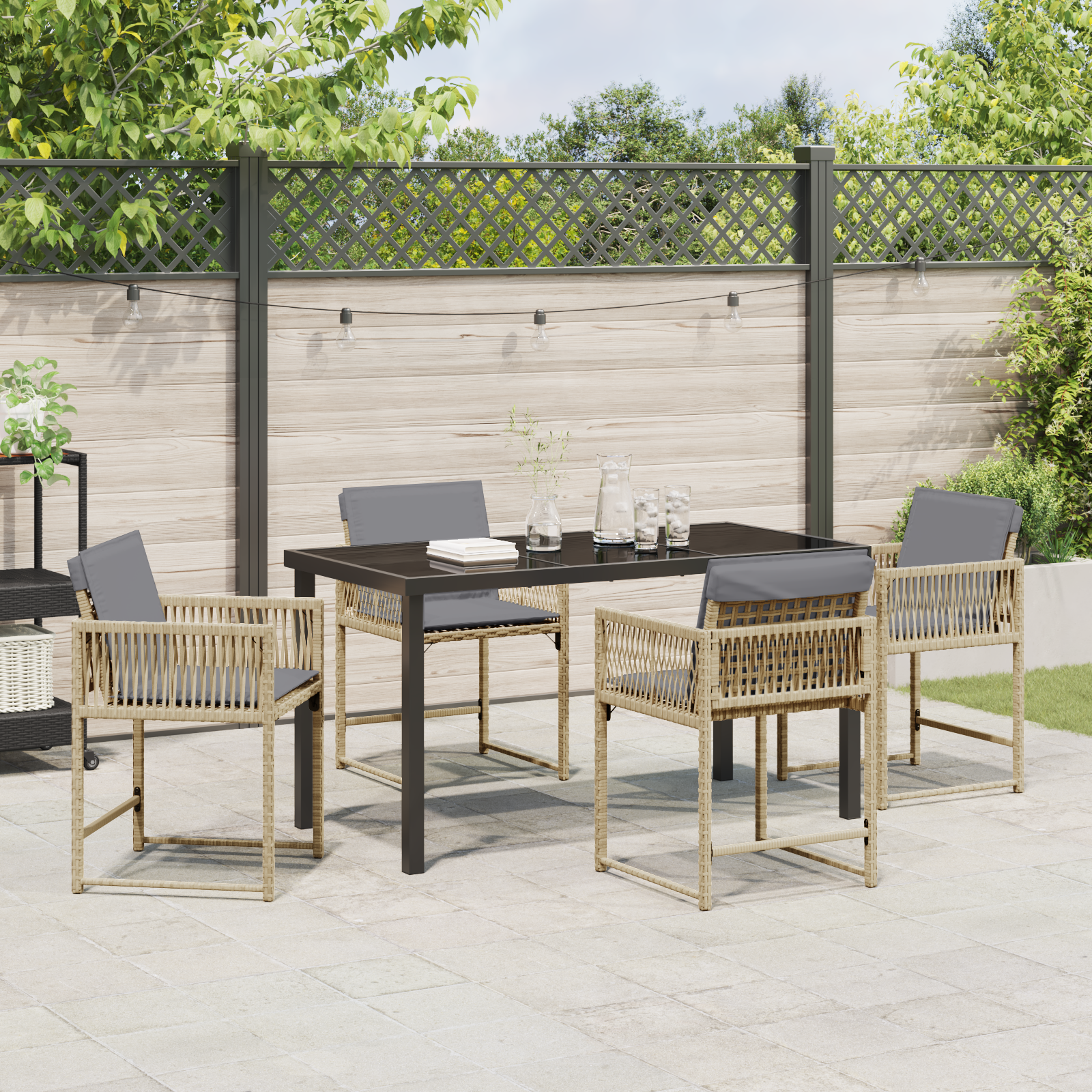 Hage Spisegruppe 5 pcs Beige polyrotting