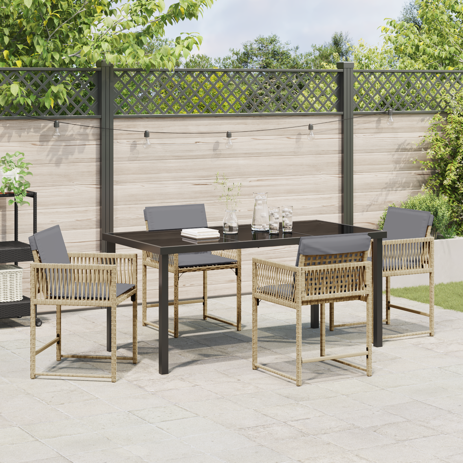 Hage Spisegruppe 5 pcs Beige polyrotting