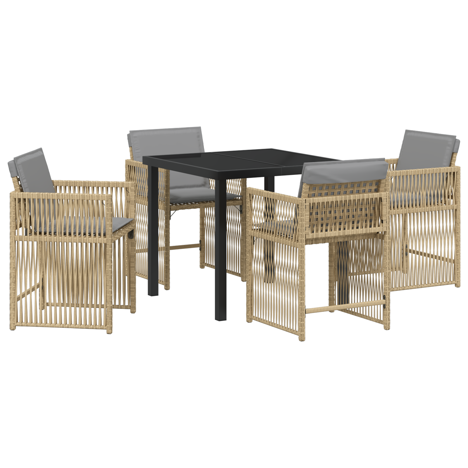 Hage Spisegruppe 5 pcs Beige polyrotting