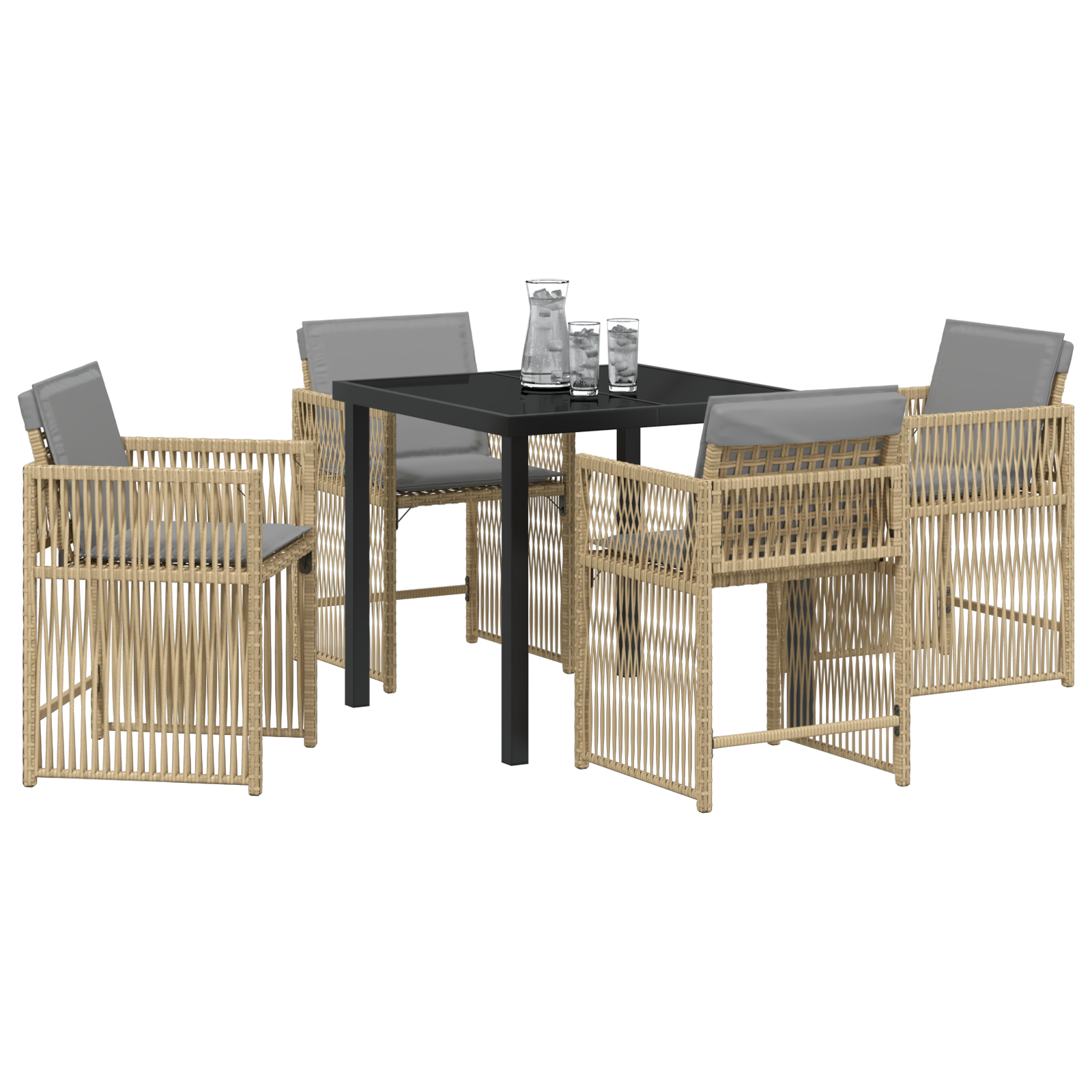 Hage Spisegruppe 5 pcs Beige polyrotting