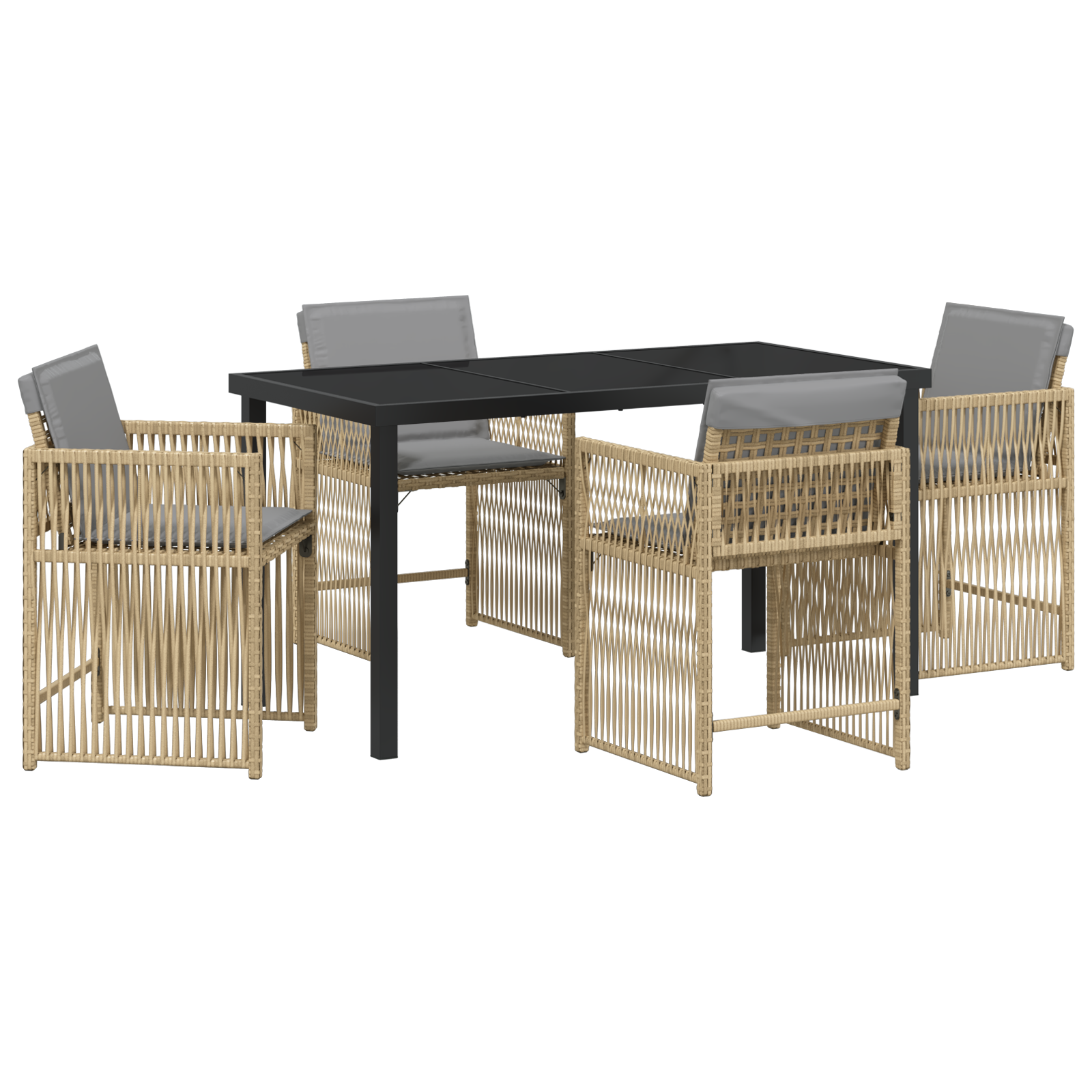 Hage Spisegruppe 5 pcs Beige polyrotting