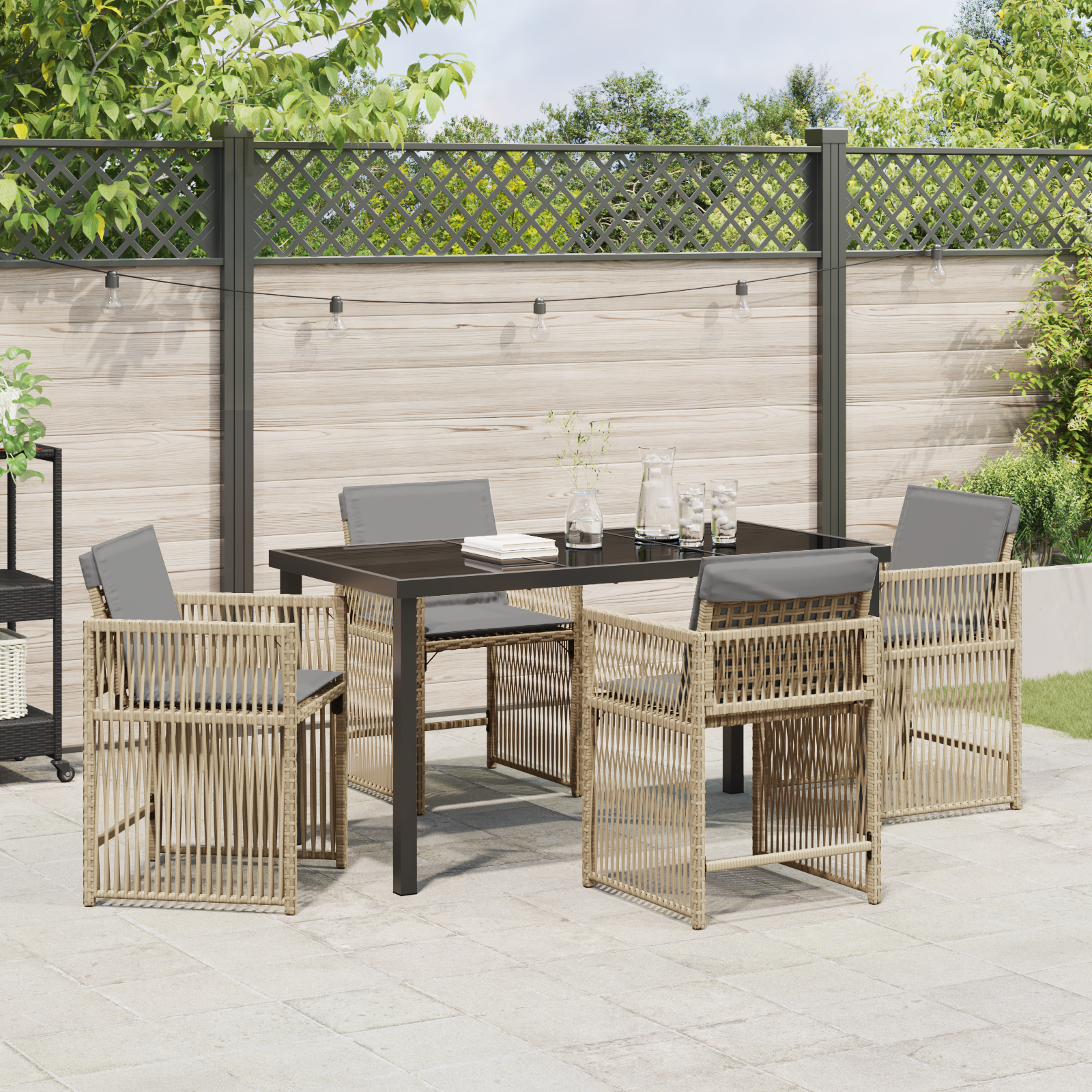 Hage Spisegruppe 5 pcs Beige polyrotting
