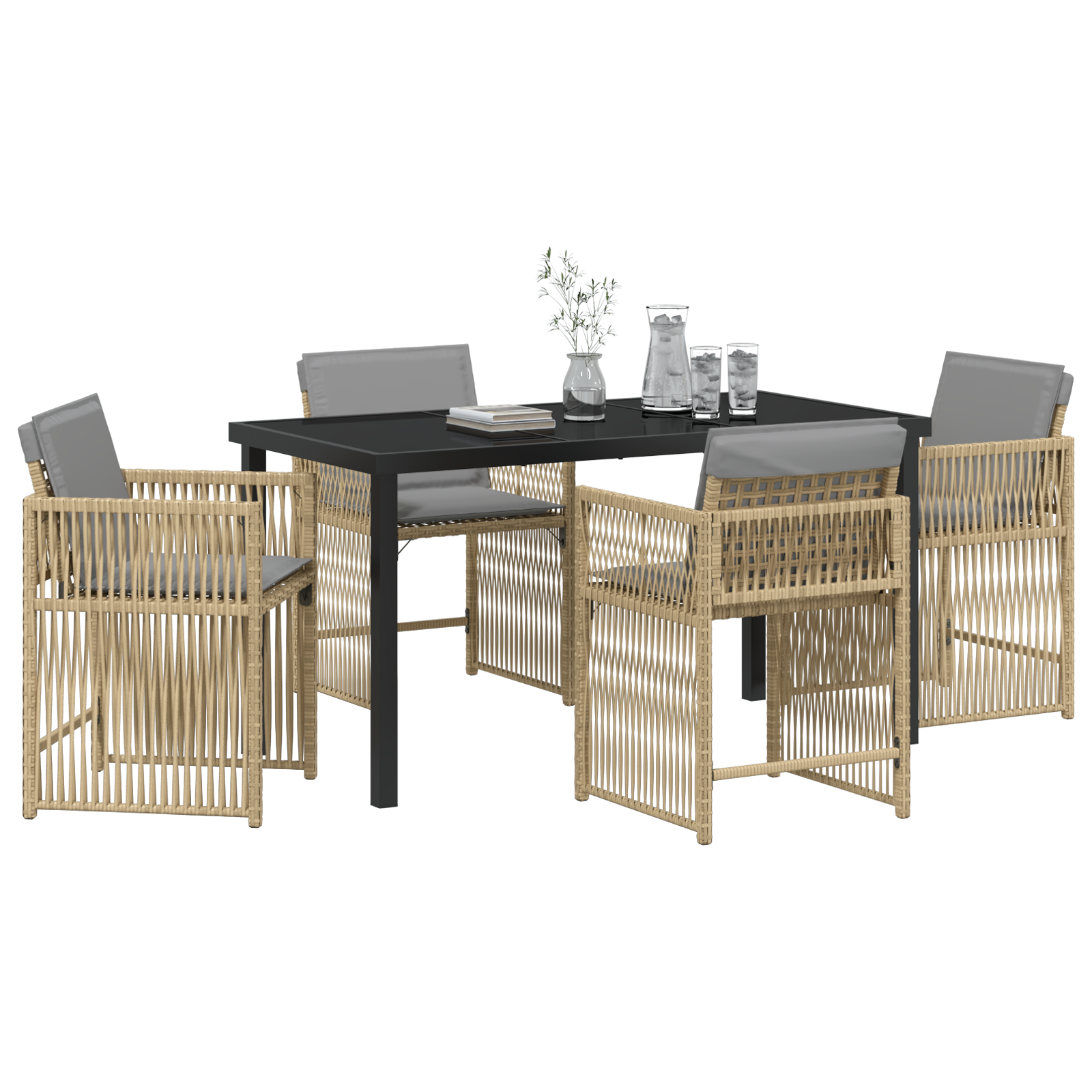 Hage Spisegruppe 5 pcs Beige polyrotting