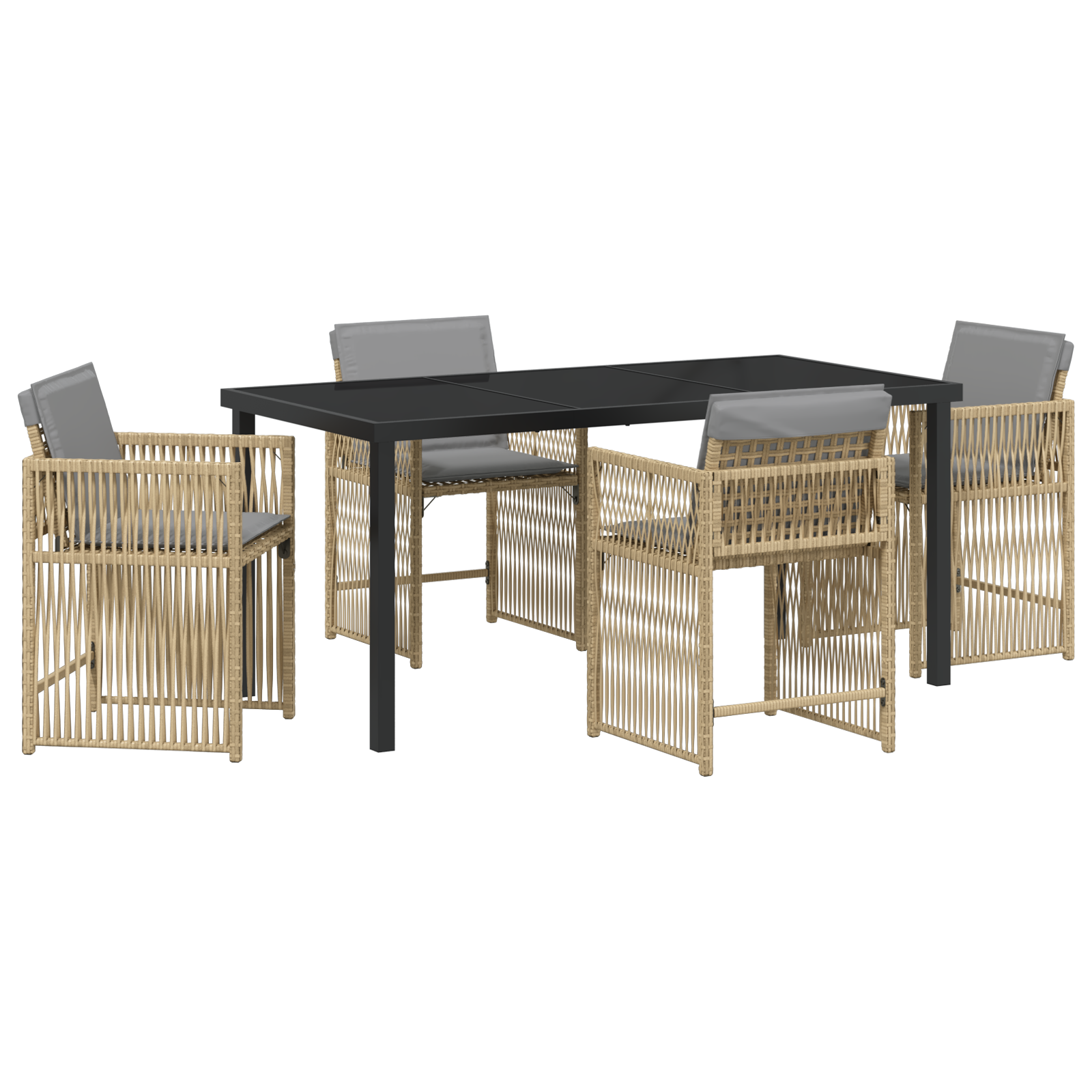 Hage Spisegruppe 5 pcs Beige polyrotting