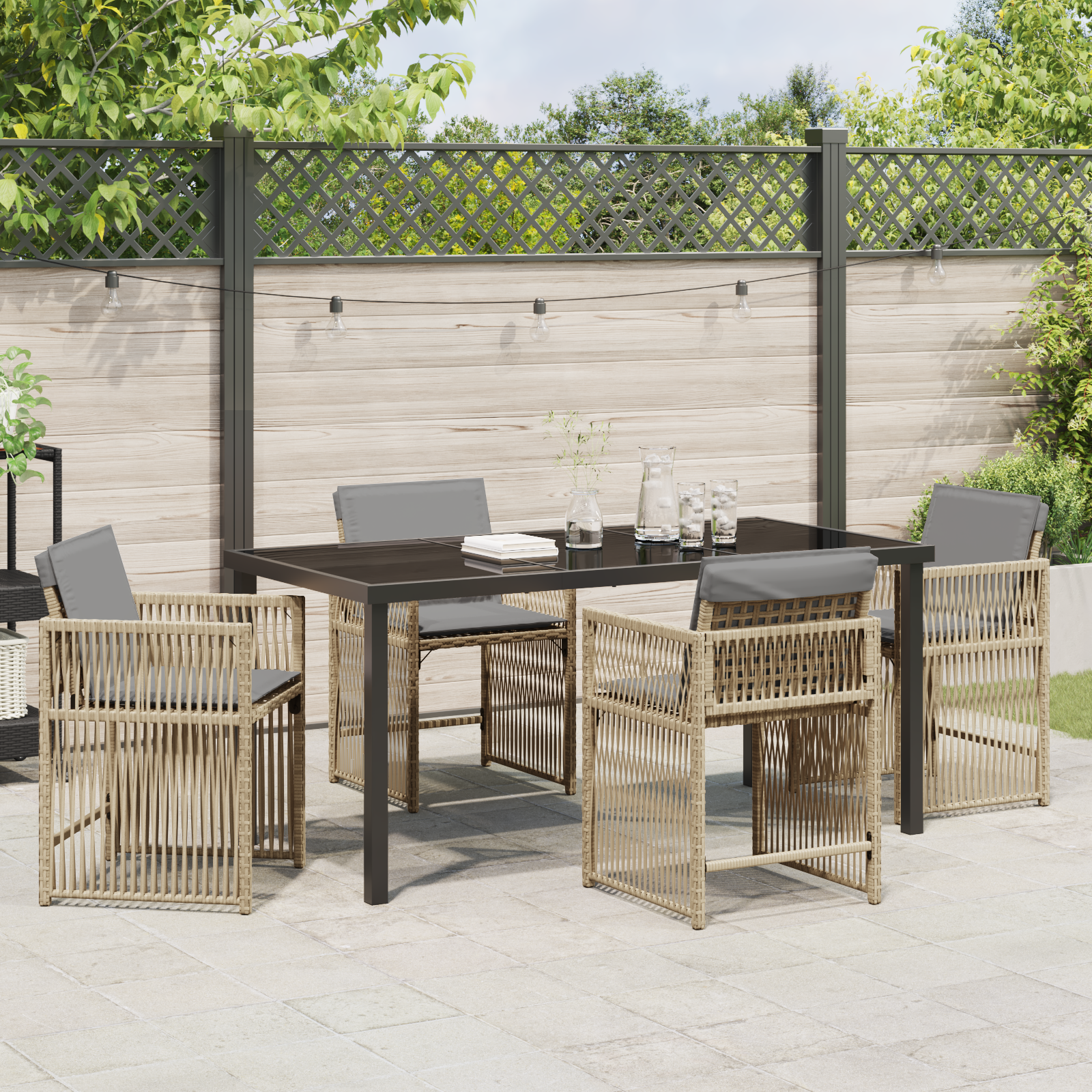 Hage Spisegruppe 5 pcs Beige polyrotting