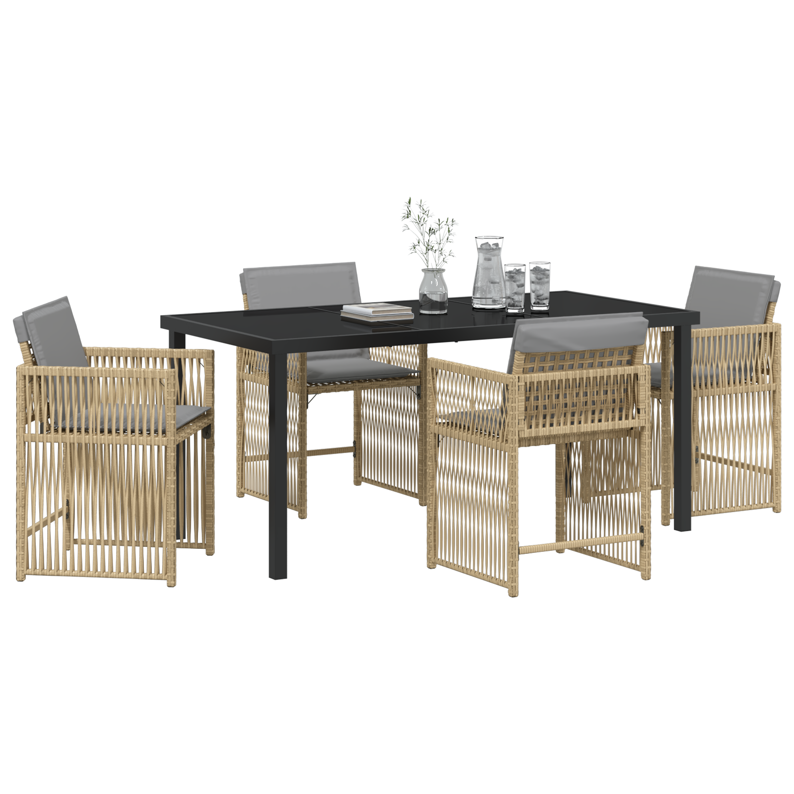 Hage Spisegruppe 5 pcs Beige polyrotting