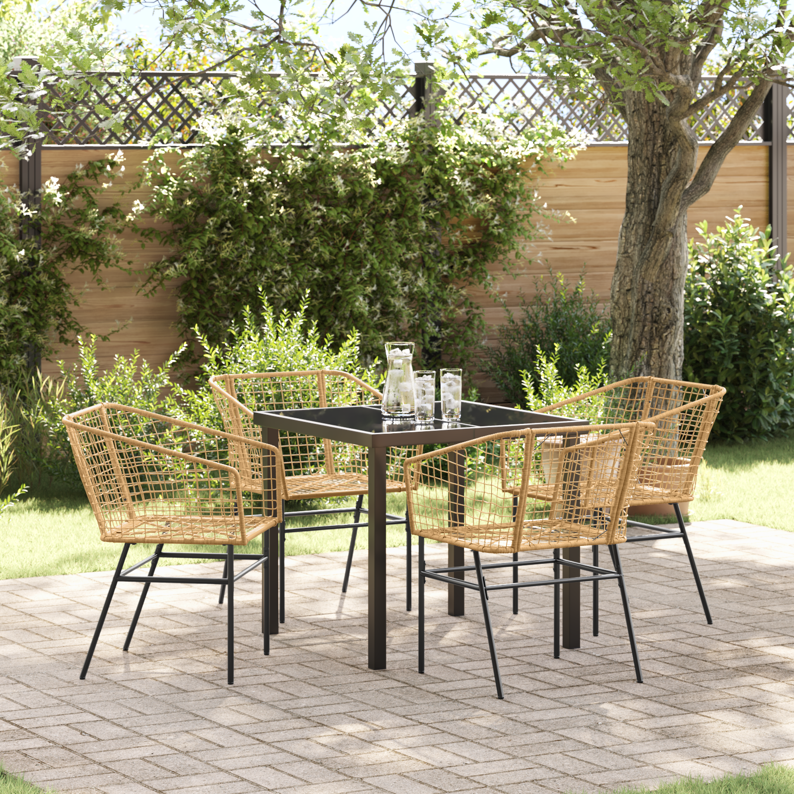 Hage Spisegruppe 5 pcs Brun polyrotting