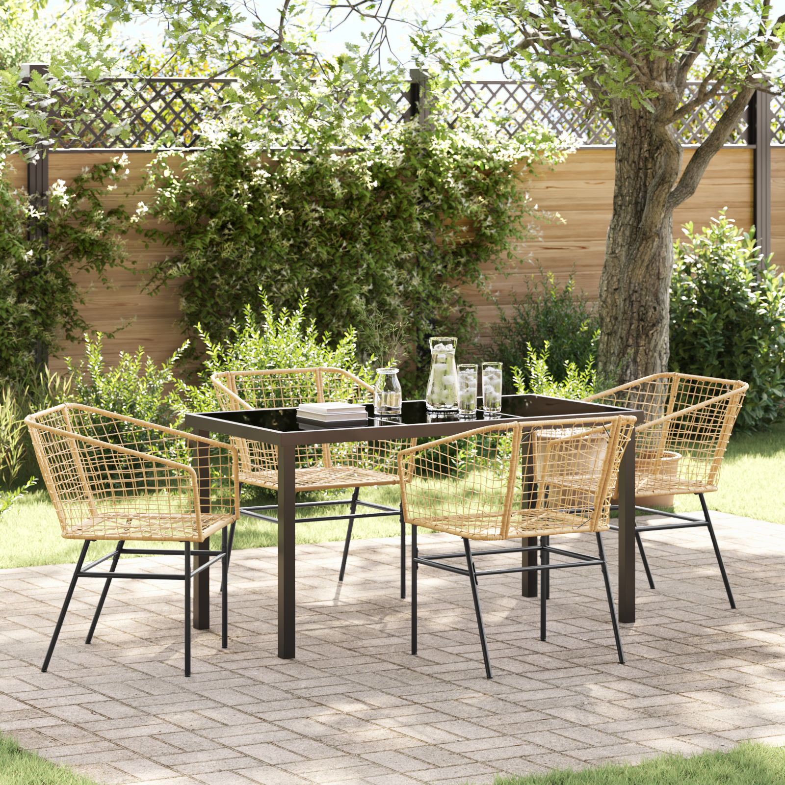 Hage Spisegruppe 5 pcs Brun polyrotting
