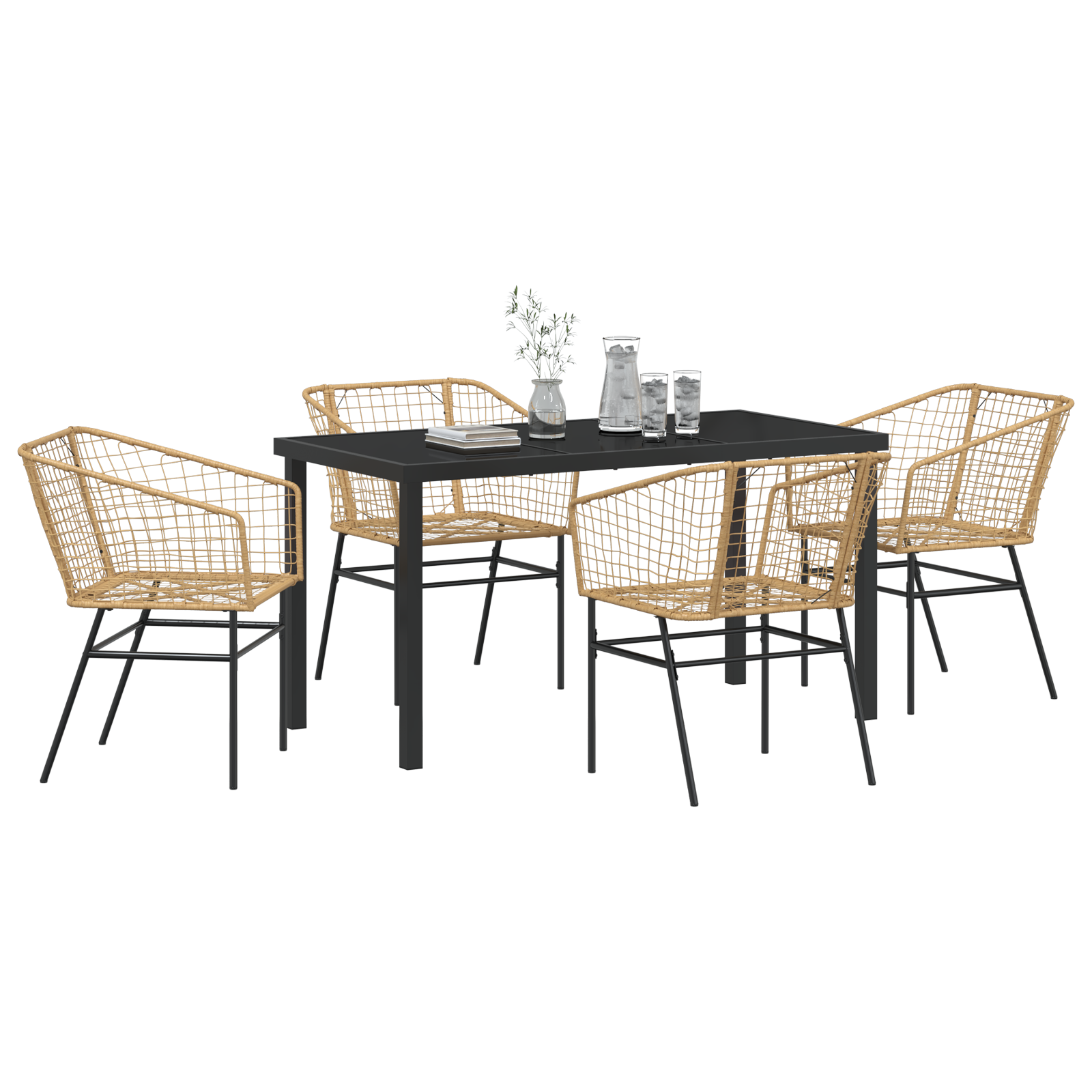 Hage Spisegruppe 5 pcs Brun polyrotting
