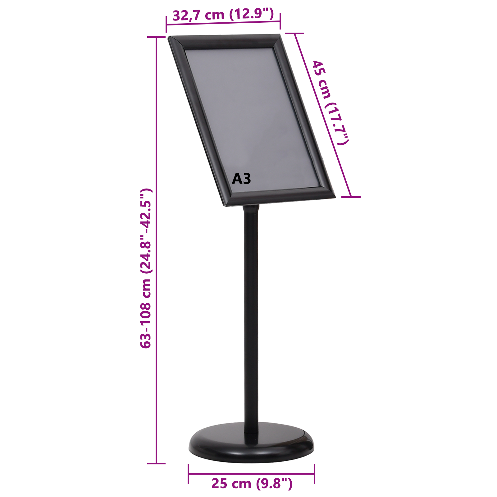 Plakatstativer 2 pcs Svart 45 x 33 x 88 cm Aluminiumlegering