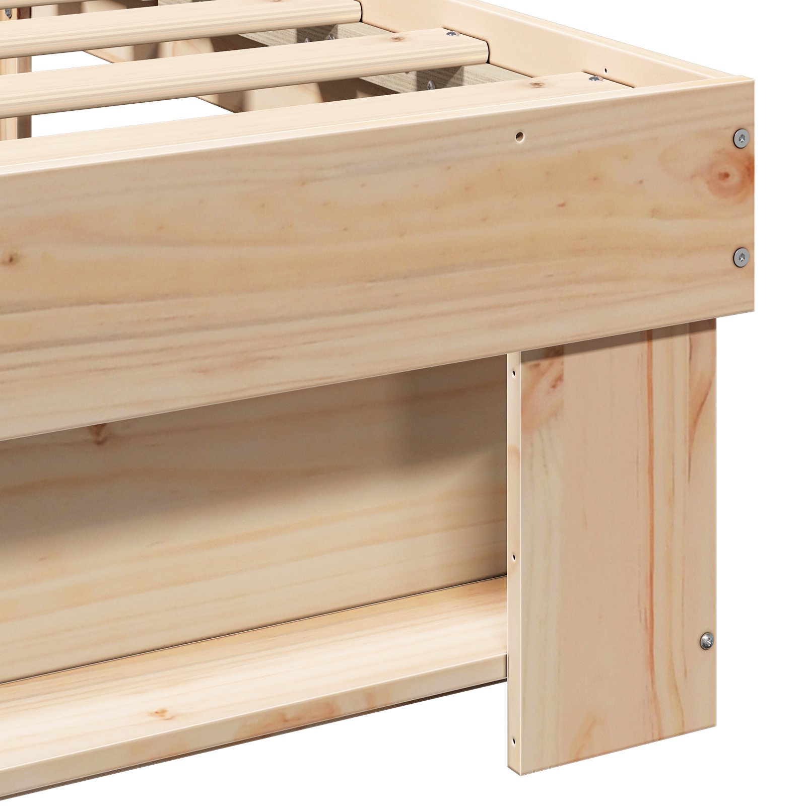 Sengestamme med hodegjerde Brun 180 x 200 cm Massiv furu