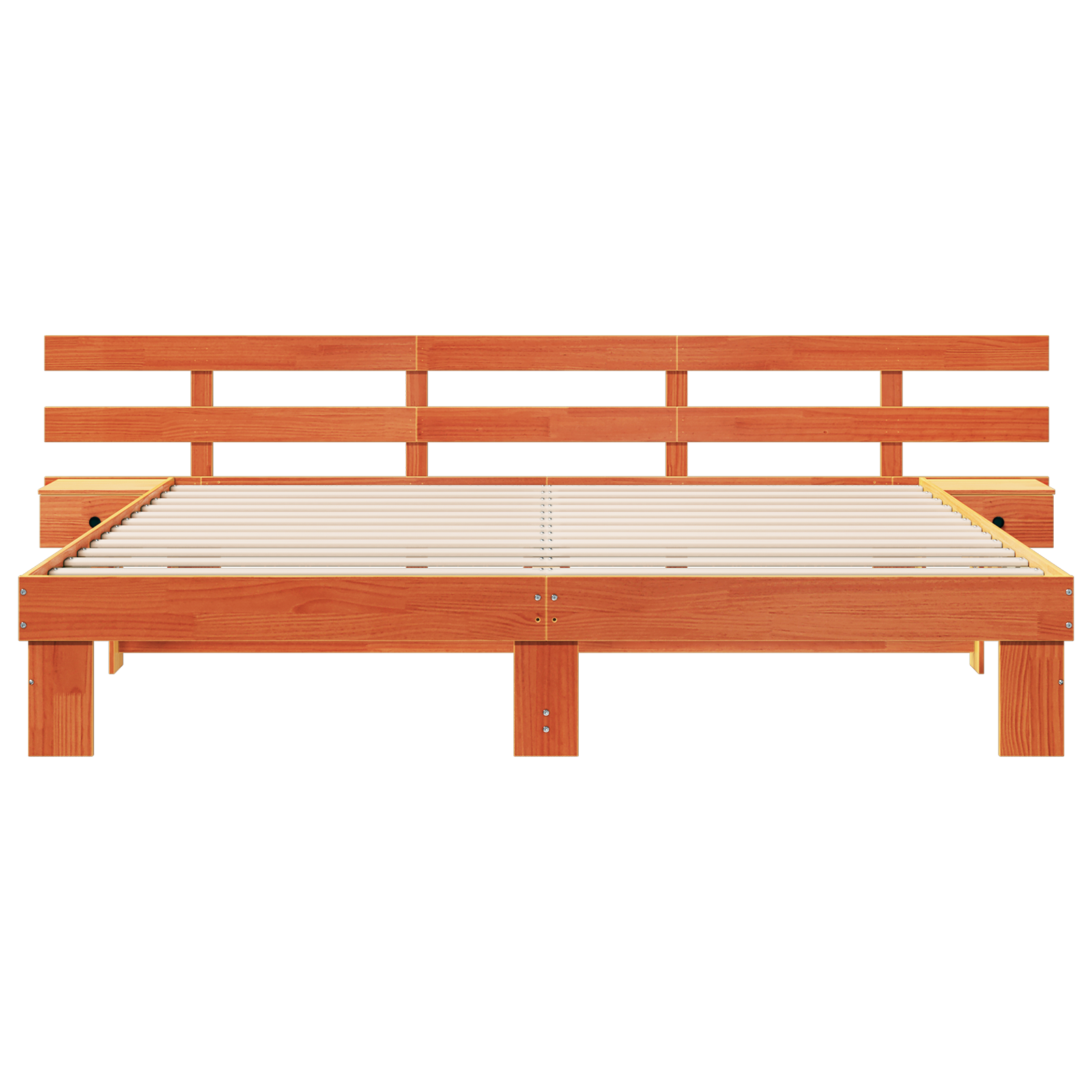 Sengestamme med hodegjerde Brun 180 x 200 cm Massiv furu