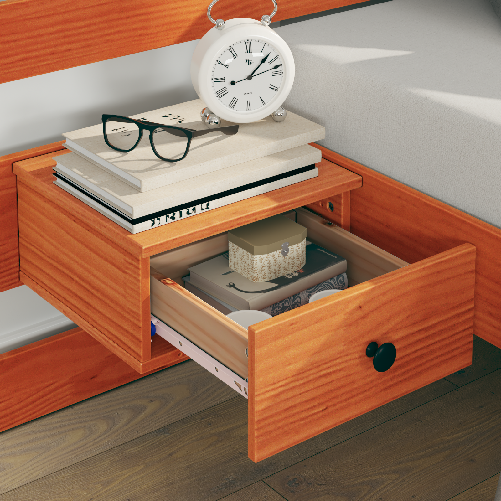 Sengestamme med hodegjerde Brun 140 x 190 cm Massiv furu