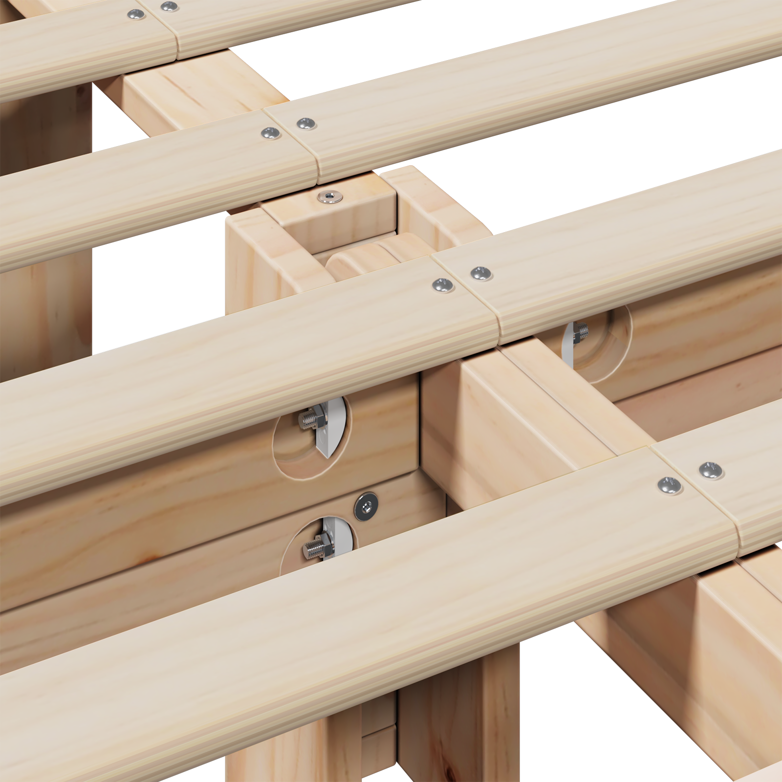 Sengestamme Hvit 200 x 200 cm Massiv furu