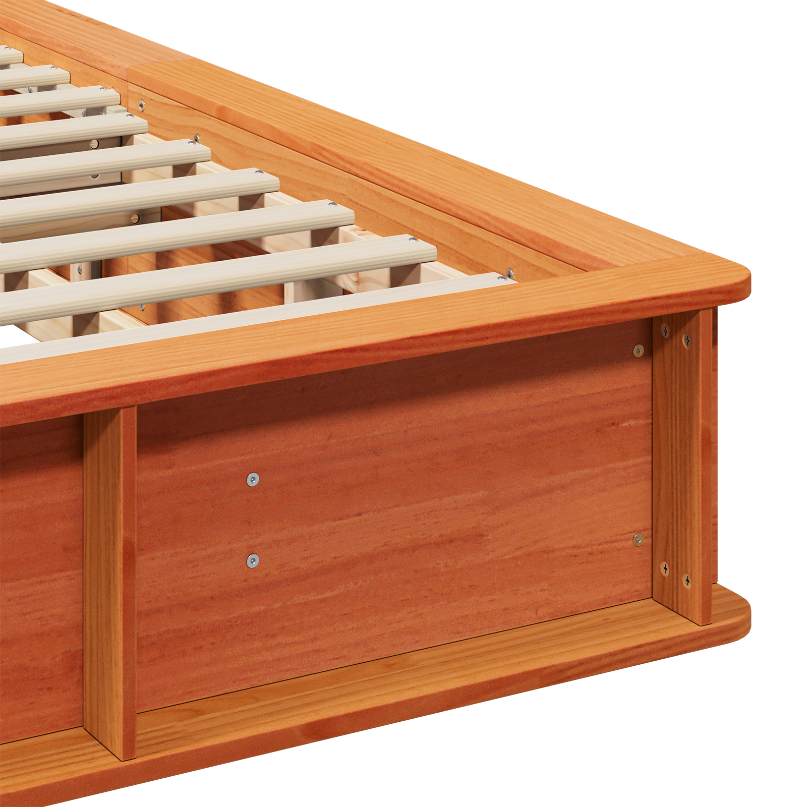 Sengestamme Vokset Brun 200 x 200 cm Massiv furu