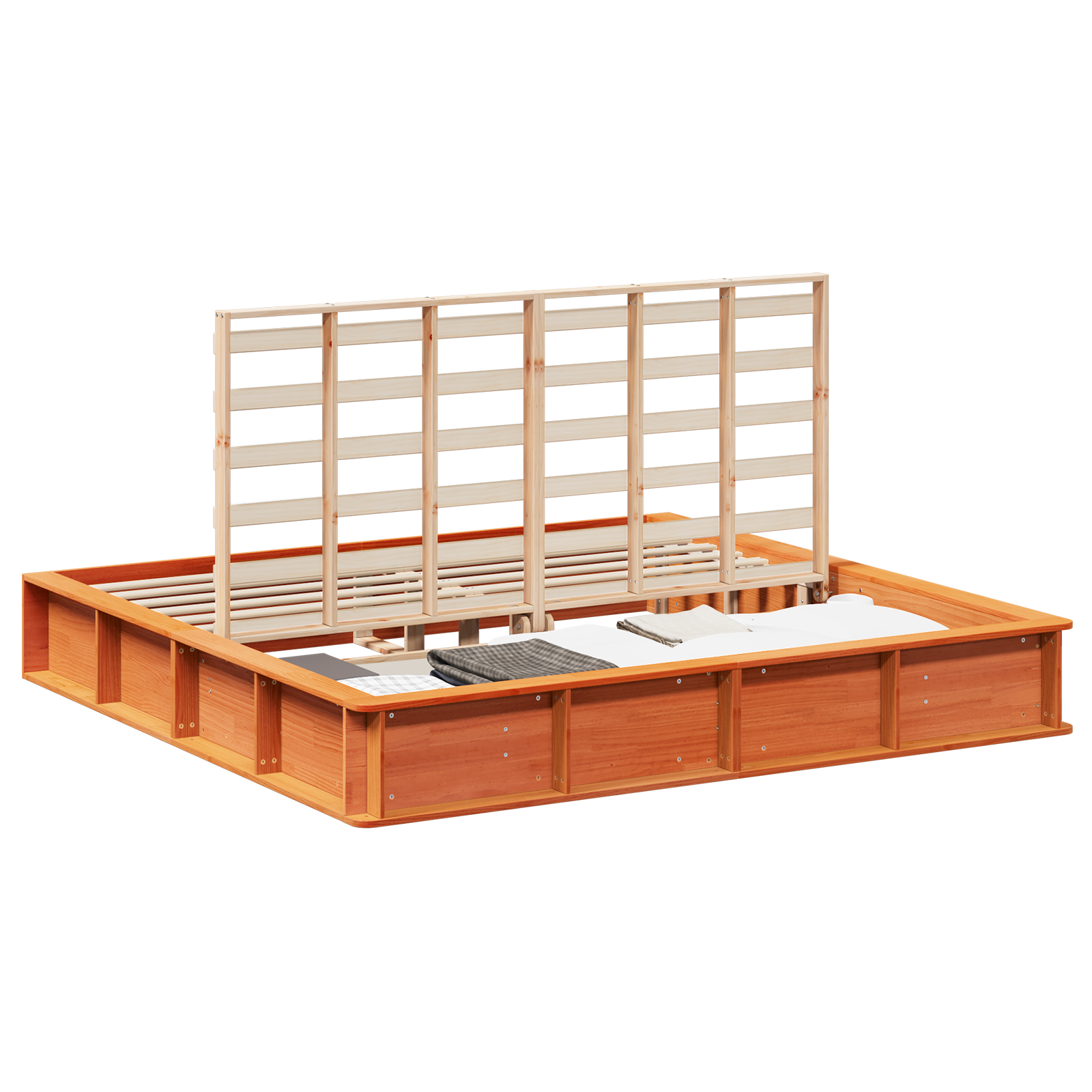 Sengestamme Vokset Brun 200 x 200 cm Massiv furu