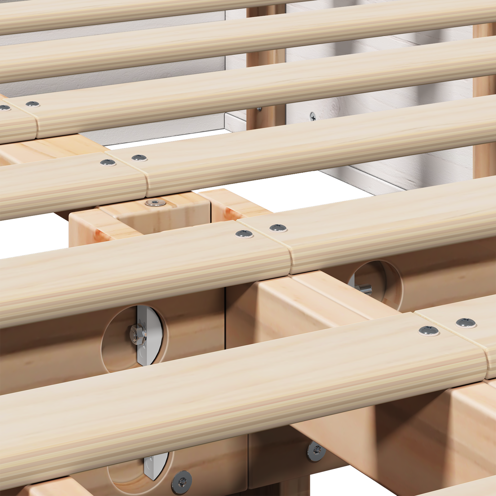 Sengestamme Hvit 140 x 200 cm Massiv furu